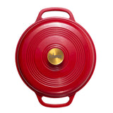 6 Quart Enameled Cast Iron Dutch Oven, Ruby with Gold Knob