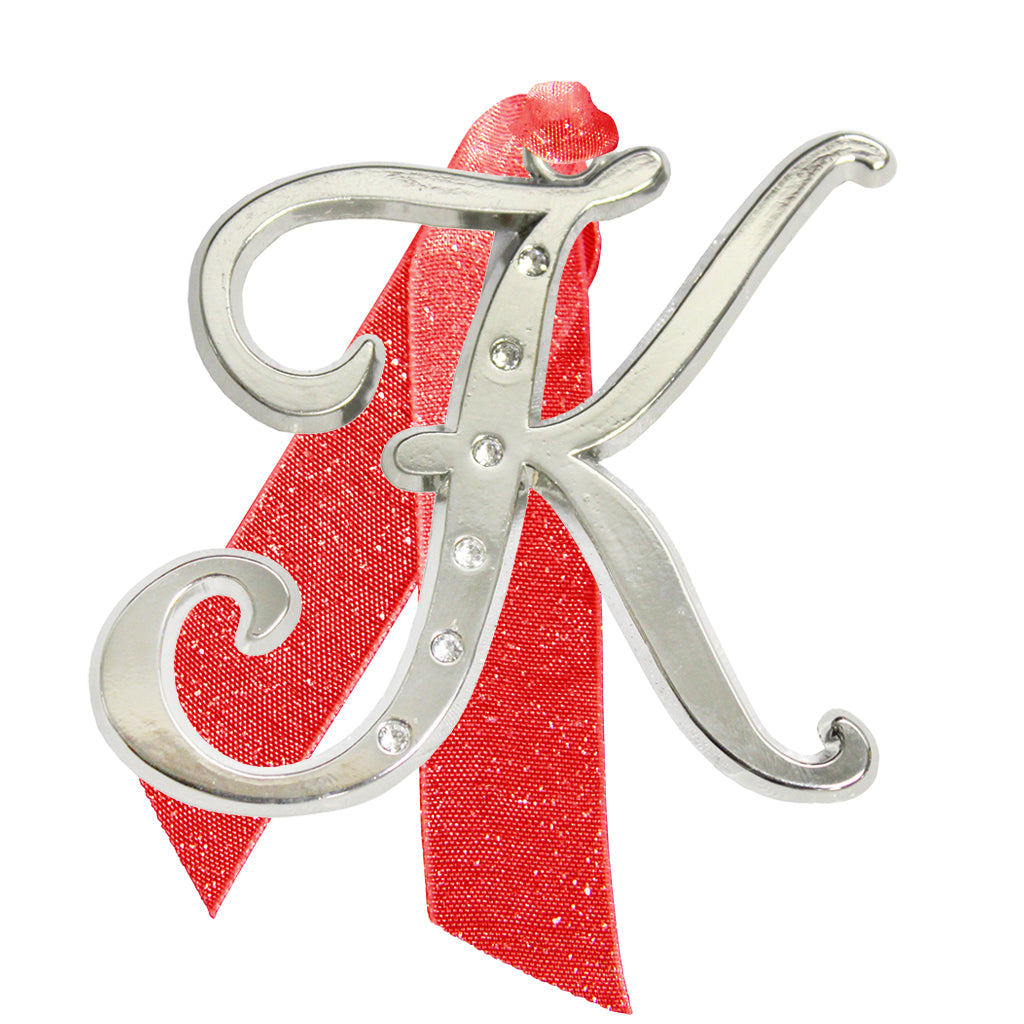Letter "K" Holiday "Romantique Fonts" Ornaments Made with Crystals from Swarovski™