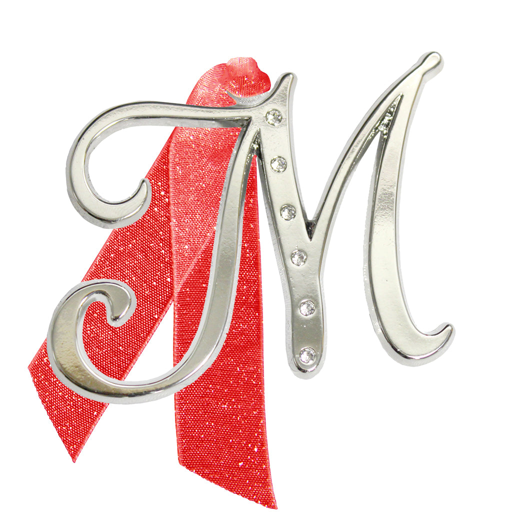 Letter "M" Holiday "Romantique Fonts" Ornaments Made with Crystals from Swarovski™