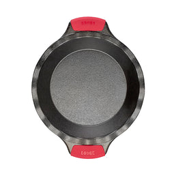 EXCLUSIVE (AVAIL NOW) 9 Inch Seasoned Cast Iron Pie Pan with included SET OF 2 Silicone Grips