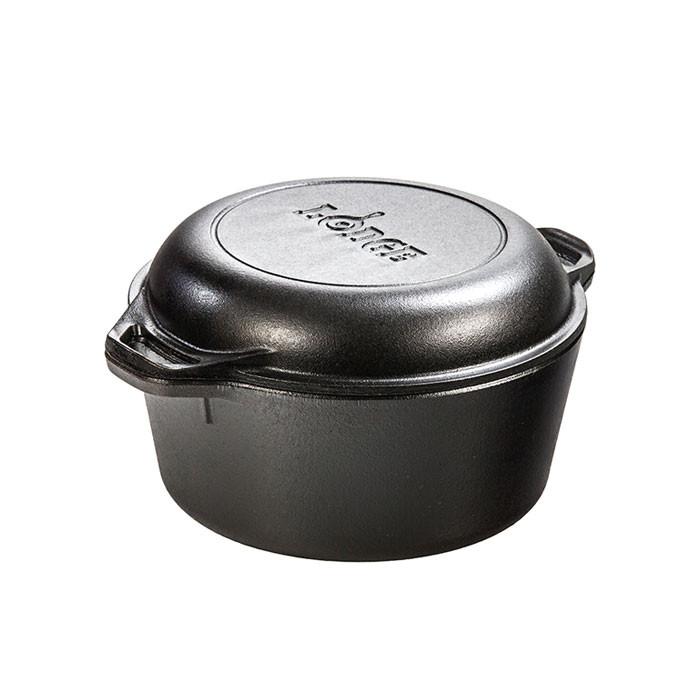 Cast Iron Double Dutch Oven 5 qt. (with loop handles) by Lodge