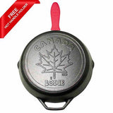12 Inch Cast Iron Skillet with Maple Leaf Scene and Hot Handle Holder by Lodge