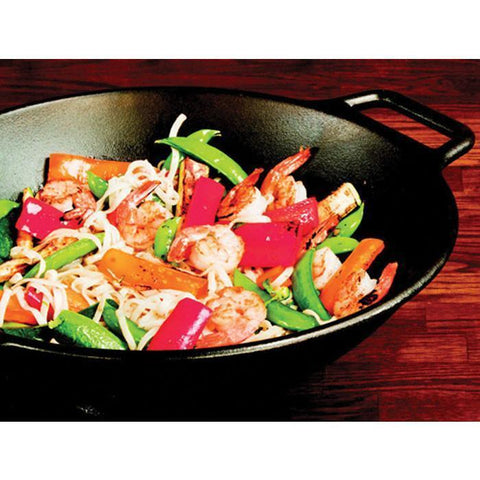 Cast Iron Wok, with Loop Handles 14 Inch by Lodge L14WINT
